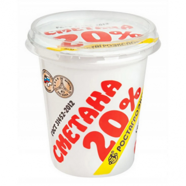 Сметана РАЭ 20% 320г стакан
