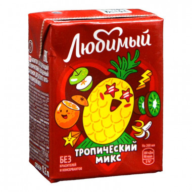 Напиток Любимый Тропический микс 0,2л