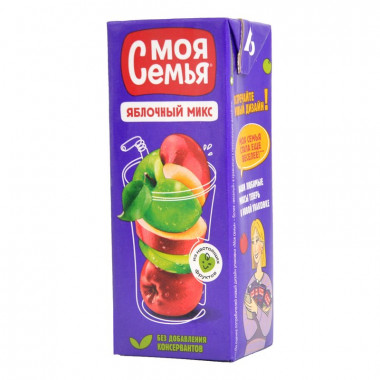 Напиток сокосодержащий Моя Семья Яблочный микс 0,2л