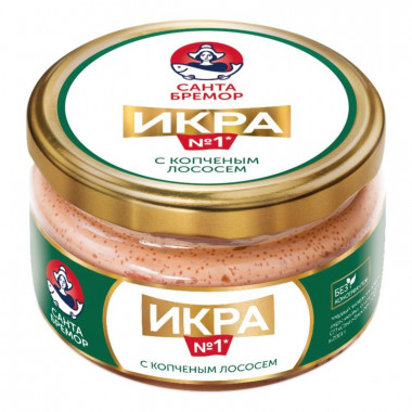 Икра Санта-Бремор деликатесная с копченым лососем 180г