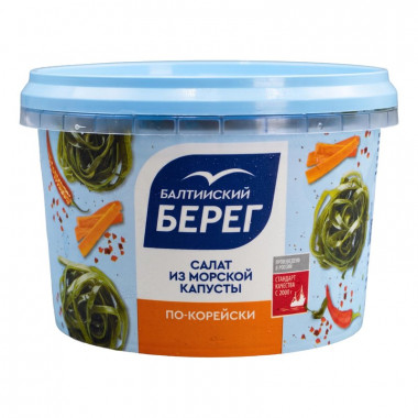 Салат Балтийский берег из морской капусты по-корейски 250г