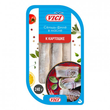 Сельдь Вичи филе с/с в масле к картошечке 240г