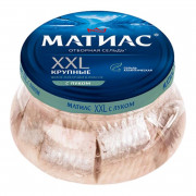 Сельдь Матиас филе-кусочки с/с XXL отборный с луком в масле 260г Сельдь Матиас филе-кусочки с/с XXL отборный с луком в масле 260г