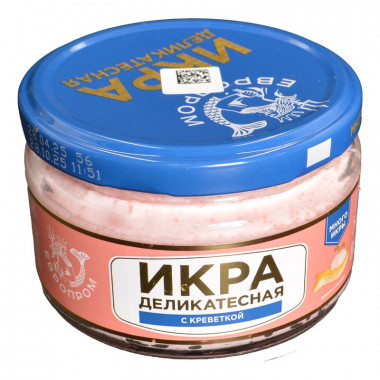 Икра Европром Деликатесная из икры сельди, мойвы с креветкой 180г ст/б