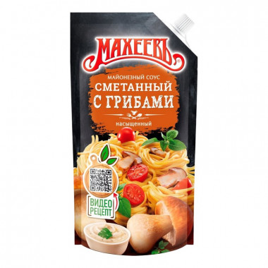 Соус майонезный Махеев сметанный с грибами 200мл дой-пак