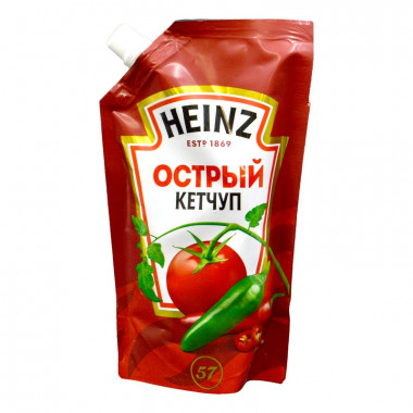Кетчуп Хайнц острый 320г дой-пак