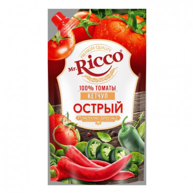 Кетчуп Mr. Ricco Помодоро спешиал острый 300г дой-пак