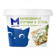 Сыр Милград творожный маринованные огурчики-зелень 130г Сыр Милград творожный маринованные огурчики-зелень 130г