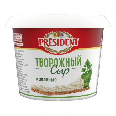 Сыр Президент творожный с травами 54% 140г