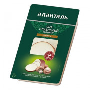 Сыр Аланталь плавленый копченый с грибами 40% 150г слайсы