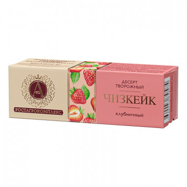 Десерт А.РОСТАГРОКОМПЛЕКС творожный клубничный Чизкейк 15% 40г