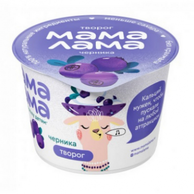 Творог Мама Лама с черникой 3,8% 100г