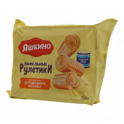 Рулетики Яшкино вафельные со сгущенным молоком 160г Рулетики Яшкино вафельные со сгущенным молоком 160г