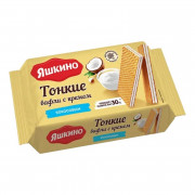Вафли Яшкино тонкие с кокосовым кремом 144г Вафли Яшкино тонкие с кокосовым кремом 144г