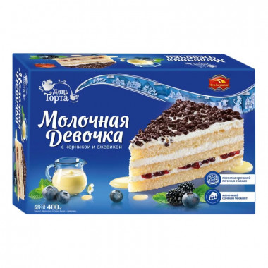 Торт Черёмушки Молочная девочка с черникой и ежевикой 400г