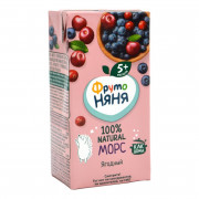 Морс Фруто-няня из ягод клюква/черника/вишня 200мл