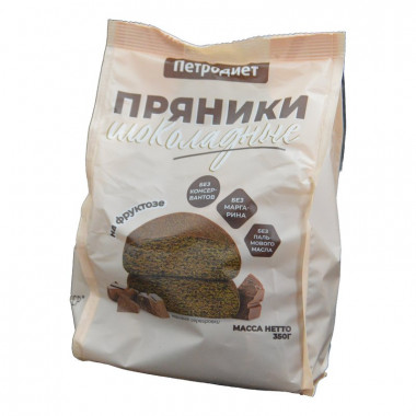 Пряники Петродиет ТД шоколадные на фруктозе 350г
