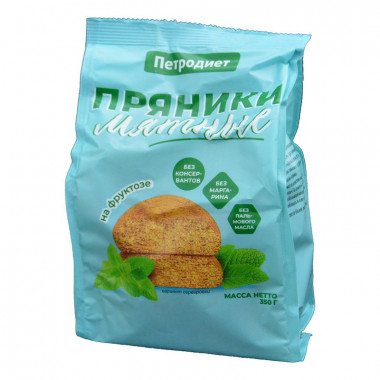 Пряники Петродиет ТД мятные на фруктозе 350г