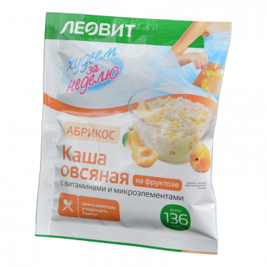 Каша Леовит Худеем за неделю овсяная Абрикос на фруктозе 40г