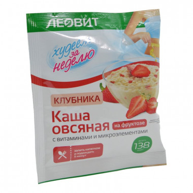 Каша Леовит Худеем за неделю овсяная Клубника на фруктозе 40г