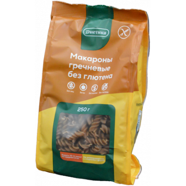 Макароны Диетика спиральки из гречневой муки 250г