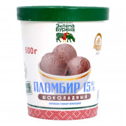 Мороженое Зелена-Бурена пломбир шоколадный 15% 500г