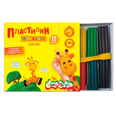 Пластилин ПВКМ12 Каляка-маляка 12цветов